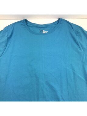 Just My Size Womens Blue Short Sleeve Crewneck T-Shirt 3X 22W/24W